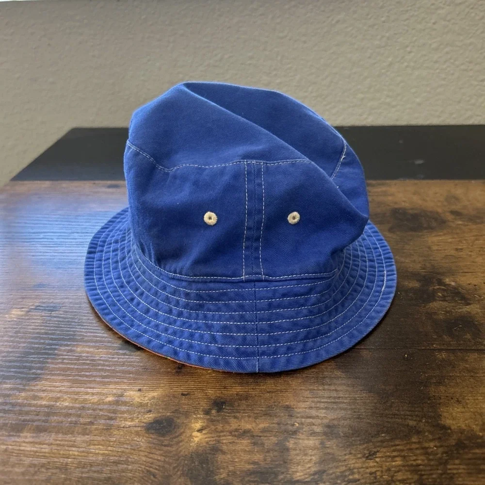 Polo Ralph Lauren Polo Bucket Hat Cap L/XL‎ Reversible Swim Swear Fish Blue